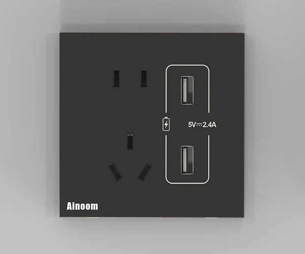 USB五孔插(2.4A) 产品型号:V5USB8032WK1BK