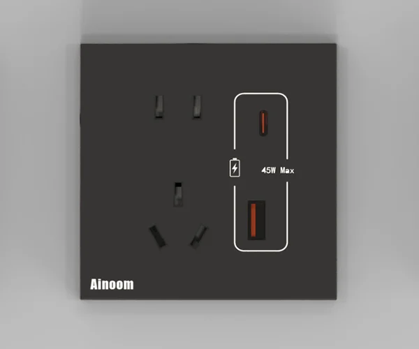 USB五孔插(45W) 产品型号:V5KCA8081WK1BK